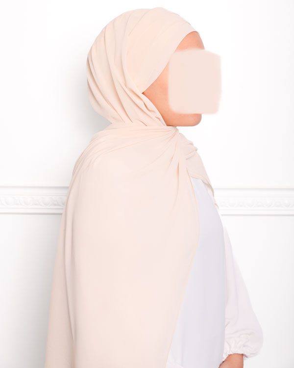 Hijab pas cher a enfiler en mousseline croise hijab croisé mousseline hijab pas cher beige